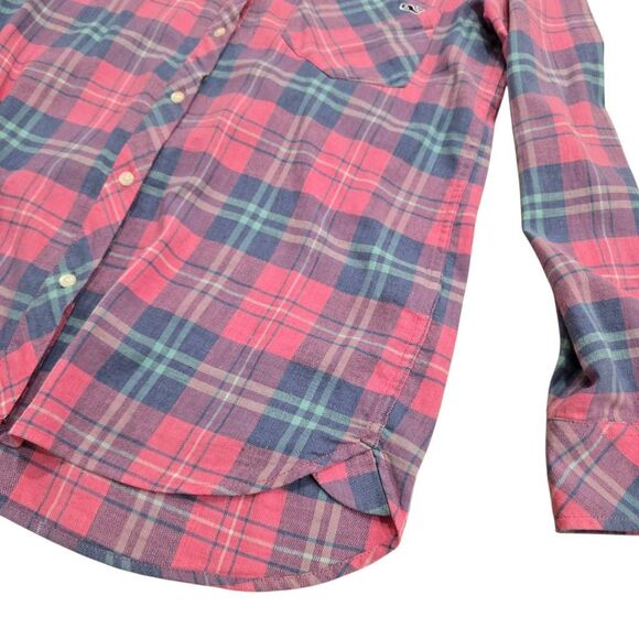 Vineyard Vines Pacific Plaid Chilmark Relaxed Button Down Shirt Womens 4 Stretch - Picture 3 of 7